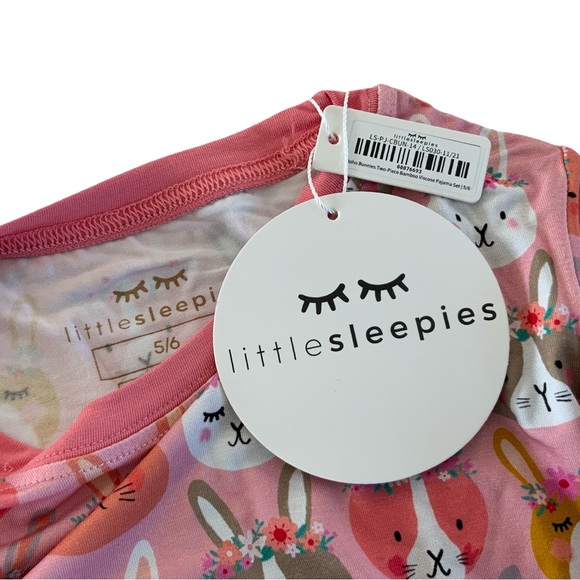 Little Sleepies Boho Bunnies Two-Piece Bamboo Pajama Set 5/6 NWT - Picture 6 of 7